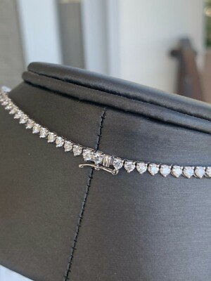 20ct Diamond Riviera Necklace 18K White Gold IGI Certified H-I SI1-SI2 17" - Image 5