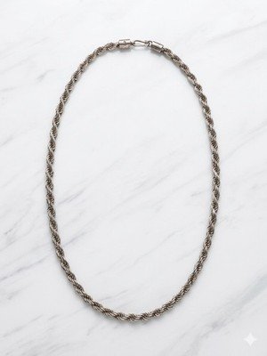 Diamond Cut Rope Chain Sterling Silver 925 26 Inch 6 mm wide chain 129 gr Pur235
