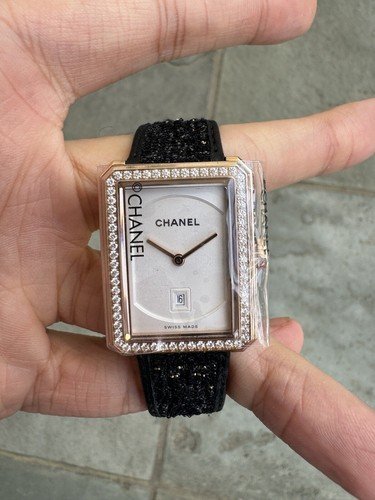 Chanel Boyfriend Watch Gold Diamond H4469 Gold 27k MSRP - Image 4