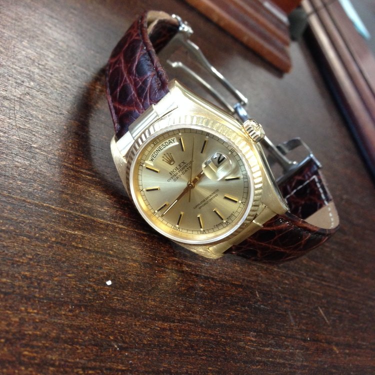 Custom BD Strap End links 18k Yellow President 36mm Case , 20mm Lug - Image 5
