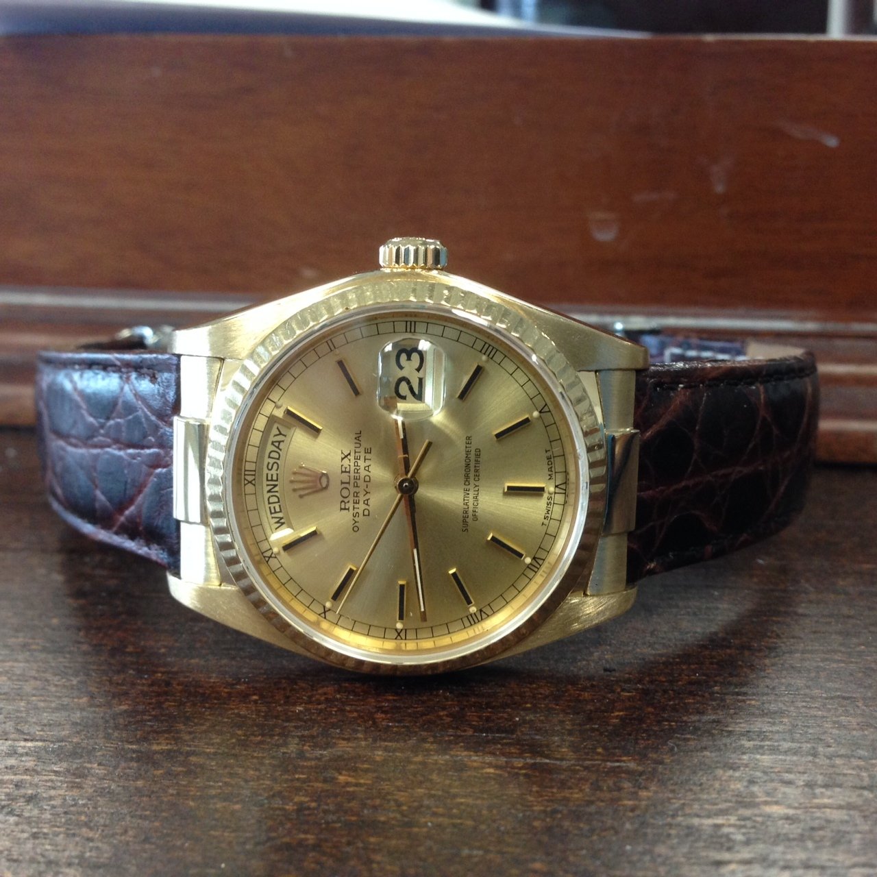 Custom BD Strap End links 18k Yellow President 36mm Case , 20mm Lug - Image 7