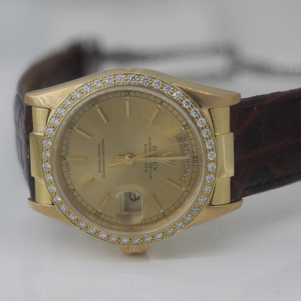 Custom BD Strap End links 18k Yellow President 36mm Case , 20mm Lug - Image 8