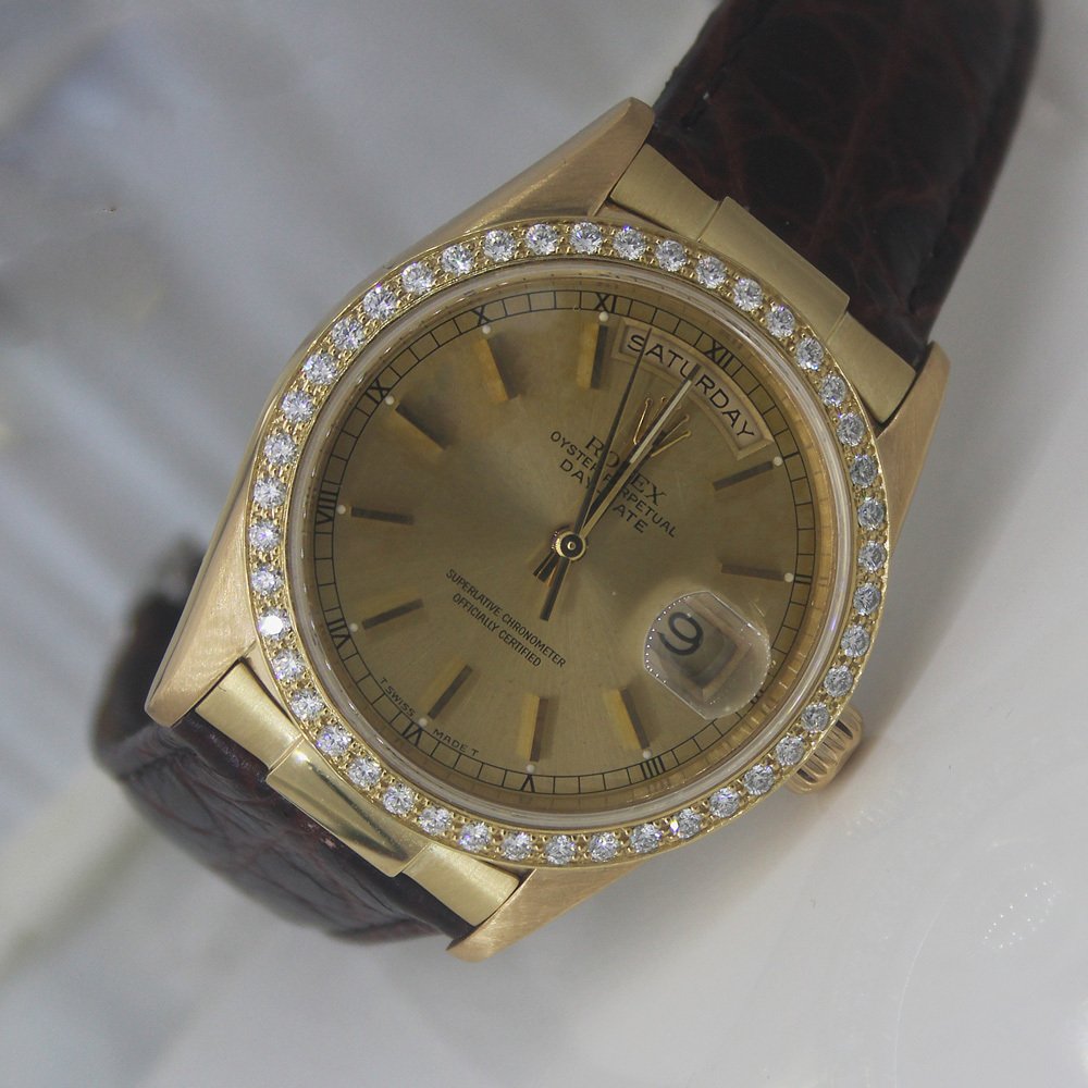 Custom BD Strap End links 18k Yellow President 36mm Case , 20mm Lug - Image 9