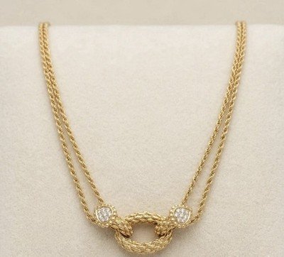 Boucheron 18K Yellow Gold Diamond Serpent Boheme Necklace!