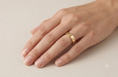 Cartier Love Round Ring 18k Yellow Gold 5.5 mm Band Size 58 - Image 2