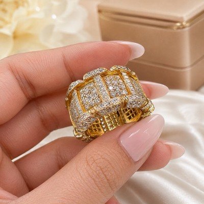 Patek Philippe Twenty~4 Diamond Rose Gold Ring 18K Pink Gold Wide Band - Image 3