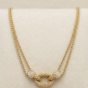 Boucheron 18K Yellow Gold Diamond Serpent Boheme Necklace!