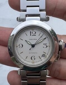 Cartier Pasha C 2324 Stainless Steel Automatic 35mm White Dial - Mint