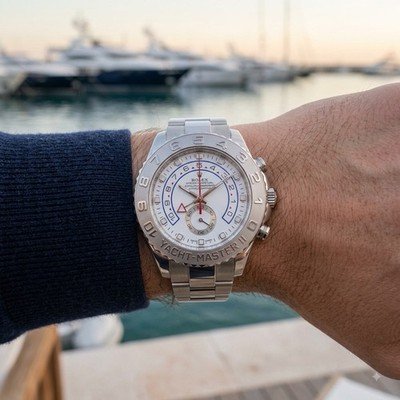 Rolex Yacht-Master II 116689 18k White/ Platinum Bezel 44mm Watch Papers 2011 - Image 2