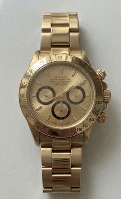 Rolex Zenith Daytona 16528 L Serial 18K Yellow Gold Champagne Dial 40mm