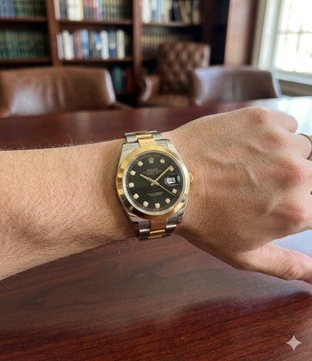 Rolex Datejust 41 126303 Two-Tone Yellow Gold Black Diamond Dial Oyster 2021 B/P - Image 2