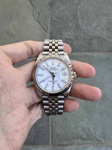 ROLEX DATEJUST WHITE STICK JUBILEE WITH FLUTED BEZEL REF 126334 FULL SET 2020