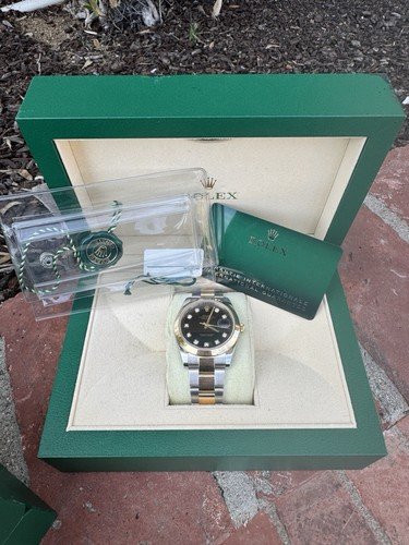 Rolex Datejust 41 126303 Two-Tone Yellow Gold Black Diamond Dial Oyster 2021 B/P - Image 3