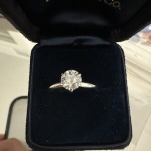 Tiffany Co Setting Platinum 1.03ct Round G VS2 Diamond Platinum Engagement Ring