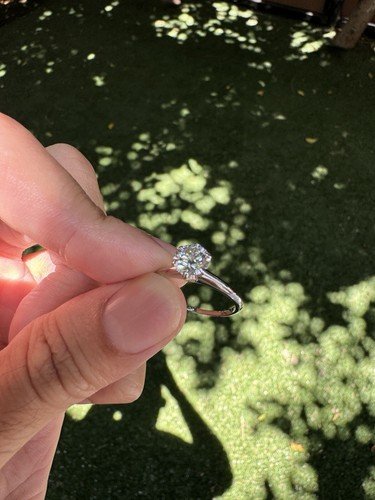 Tiffany Co Setting Platinum 1.03ct Round G VS2 Diamond Platinum Engagement Ring - Image 7