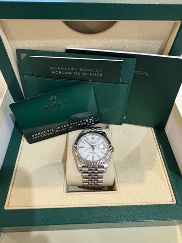 ROLEX DATEJUST WHITE STICK JUBILEE WITH FLUTED BEZEL REF 126334 FULL SET 2020 - Image 2
