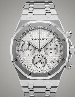 AP Royal Oak Chronograph 41mm 26240ST Silver 50th Stainless Box Extract Paper