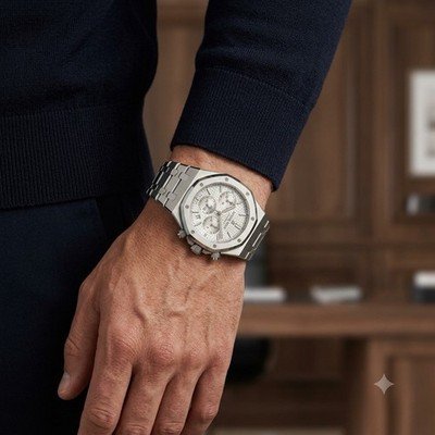 AP Royal Oak Chronograph 41mm 26240ST Silver 50th Stainless Box Extract Paper - Image 2
